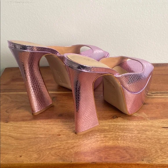 SCHUTZ Pink Platform Peep-Toe Shoes - Picture 6 of 13